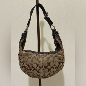 Coach Medium Soho Signature Tan and Brown Hobo Bag
